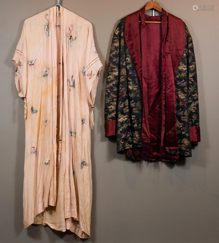 Chinese Silk Smoking Jacket & Robe