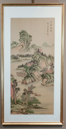 Chinese Landscape Painting on Silk