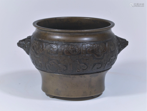 Chinese Bronze Incense Burner, 19th Century