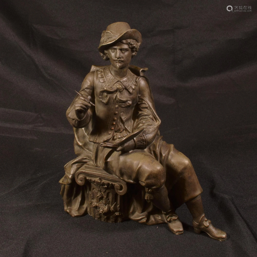 Late 19th Century Spelter Figure of an Artist