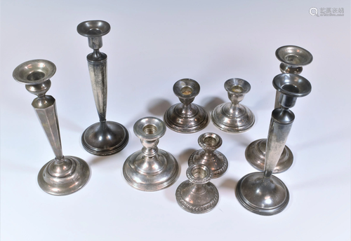 (9) Sterling Silver Candle Stick Holders