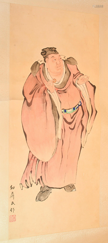 Chinese Painting of Red Robed Man