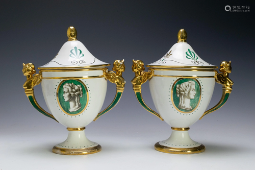 (2) Zaccagnini Fruit Coolers With Gilt Handles