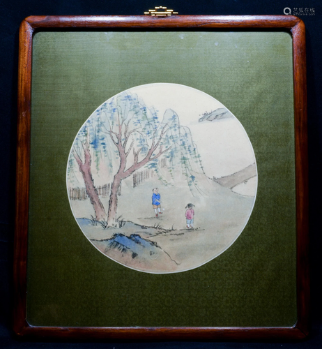 Chinese Painting Round Mat