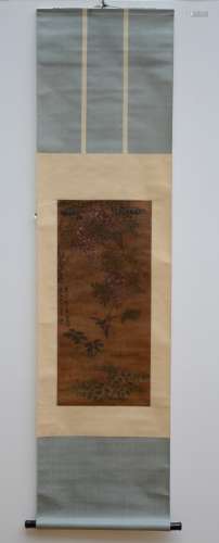 Chinese scroll 'birds and flower branches' (36x78cm)