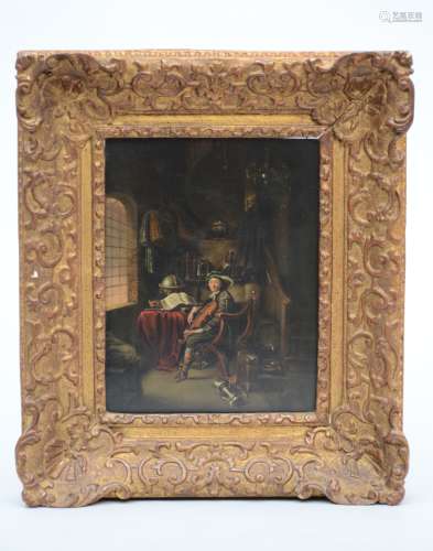 Anonymous (19th century): painting (o/p) 'musician' (21x28cm)
