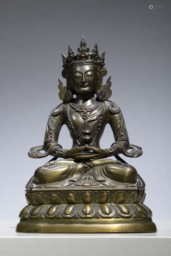 Chinese bronze sculpture 'Amitayus', 19th century (16cm)
