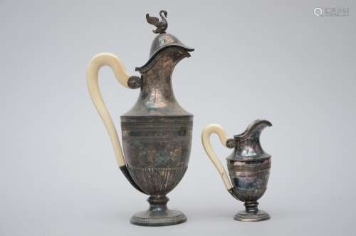 Silver ewer and milkpot in Empire style (34cm)