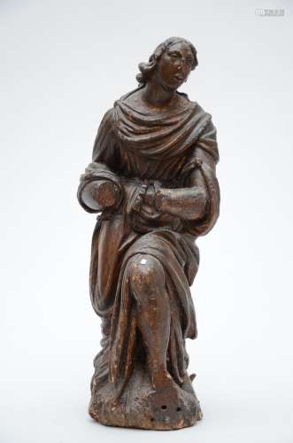 A wooden sculpture 'kneeling angel', 17th century (*) (74cm)
