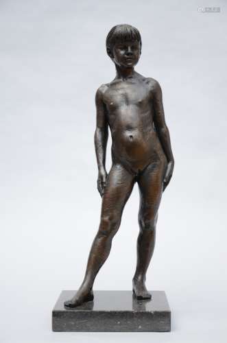 Irénée Duriez: statue in bronze 'young girl' (71cm)