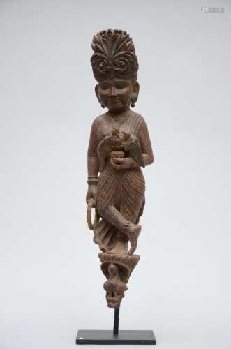 An Indian polychrome wood sculpture (87cm)