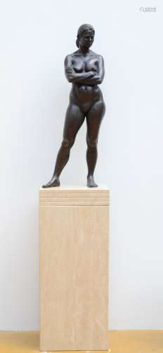 Irénée Duriez: statue in bronze 'standing nude' (82cm)