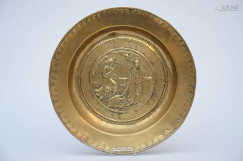 A Renaissance copper plate 'annunciation' (*) (38cm)
