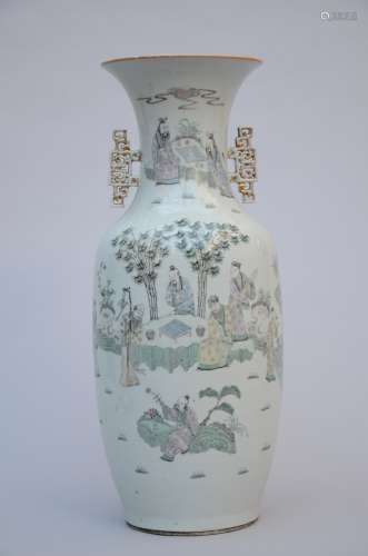 A Chinese porcelain vase 'scholars in a bamboo forest' (*) (59cm)