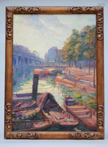 François Pycke: painting (o/c) 'view in Holland' (71x102cm)