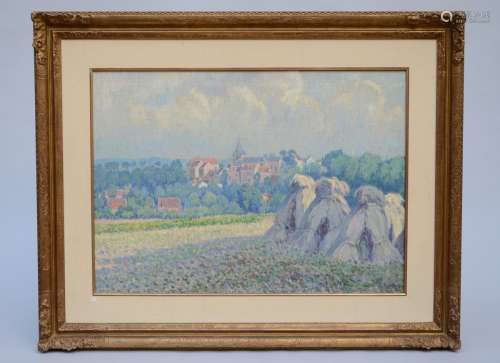 Rodolphe Wytsman: painting (o/c) 'view of a village' (80x55cm)