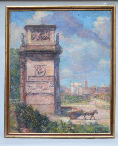 François Pycke: painting (o/c) 'view of Rome' (90x110cm)