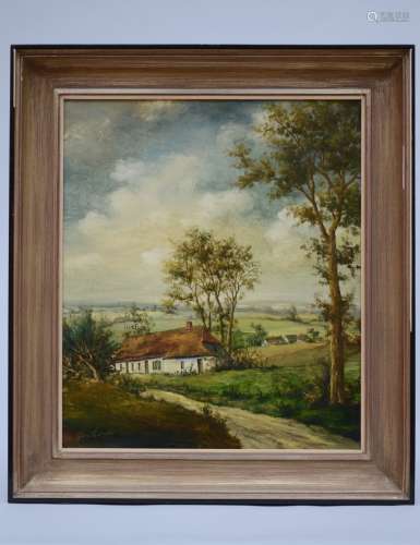 Gies Cosyns: painting (o/c) 'landscape with farm' (60x70cm)