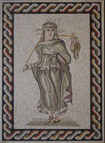 Decorative panel in mosaic 'Greek goddess' (80x110cm)
