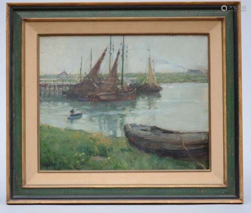 F. Toussaint: painting (o/c) 'Nieuwpoort' (45x37cm)