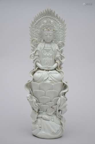 Sculpture in blanc de Chine porcelain 'Guanyin' (39cm)