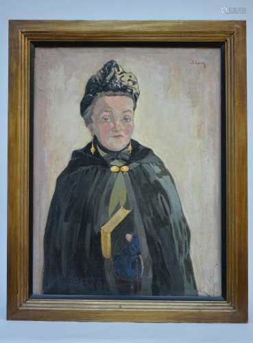 Jane Carion: painting (o/c) 'Portrait of a woman' (65x85cm)