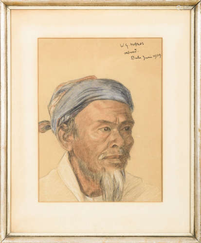 W.G. Hofker: drawing/paper 'Oeboet', Bali june 1939 (23x31cm)