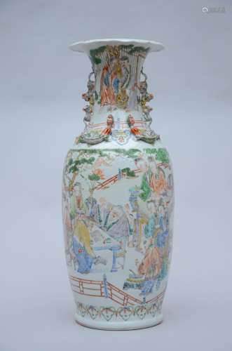 A Chinese vase in Canton porcelain 'ladies' (*) (63cm)