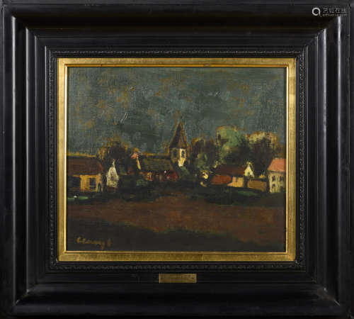 Albert Claeys: painting (o/p) 'view of Latem' (39x33cm)