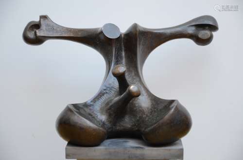 Roland Monteyne: sculpture/bronze 'abstract' (62x96x54cm)