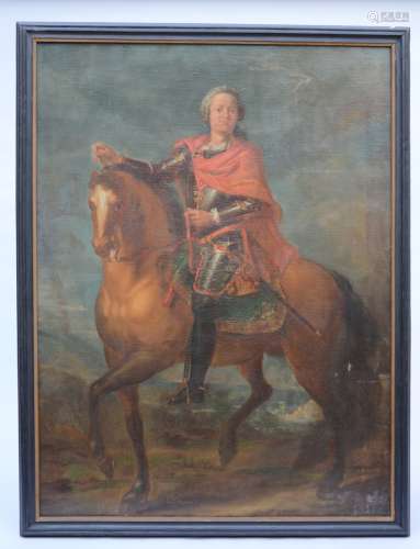 Anonymous (18th century): painting (o/c) 'equestrian' (*) (85x114cm)