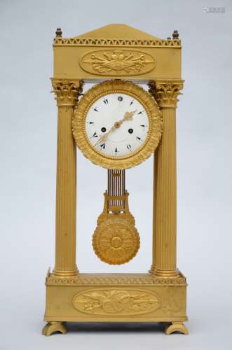 A fire-gilt column-clock signed Costa à Marseille, 19th century (32x68cm)