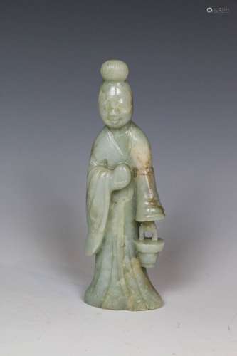 JADE FIGURE CARVING, W/ BOX