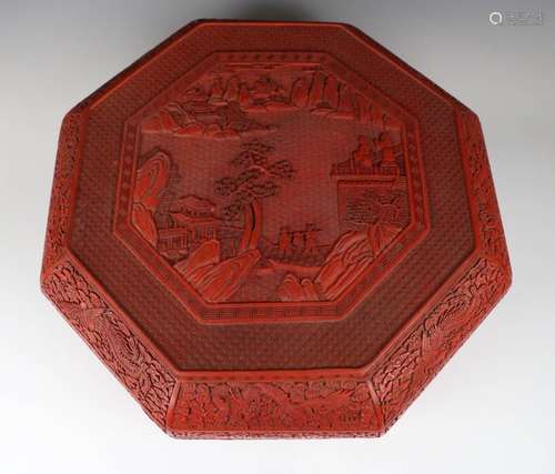 CINNABAR HEXAGON BOX