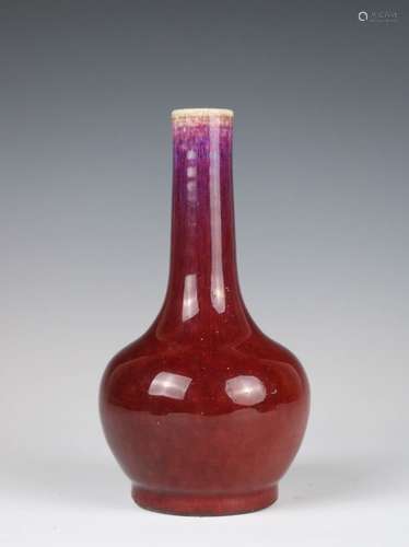 FLAMBE GLAZED RED VASE