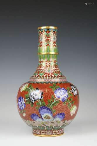 CLOISONNE VASE, 50'S