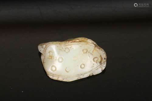 A JADE CARVED LOTUS QING