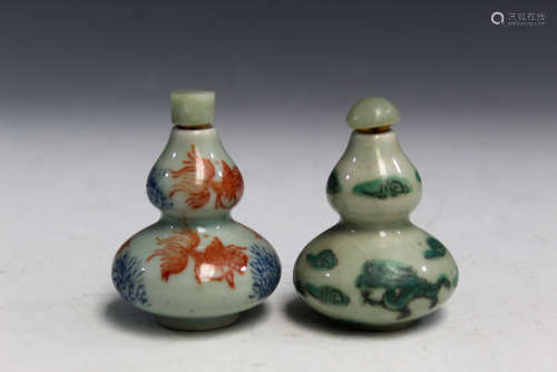 Two Chinese Porcelain Snuff Bottles