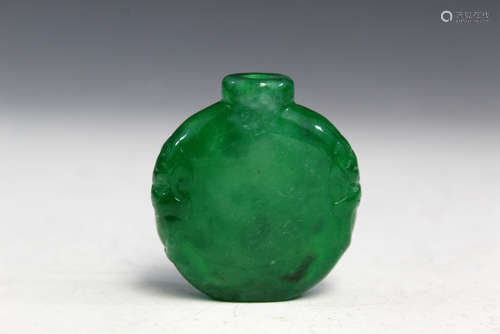 Chinese Carved Jadeite Snuff Bottle