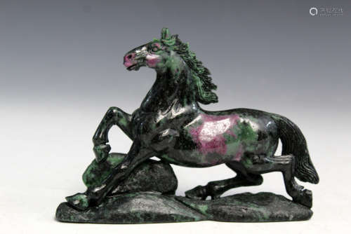 Chinese Carved Stone Horse Statue.