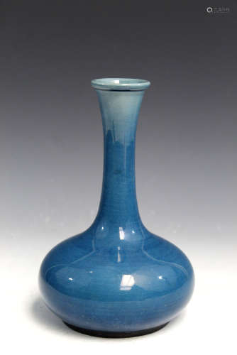 Blue Monochrome Porcelain Vase.