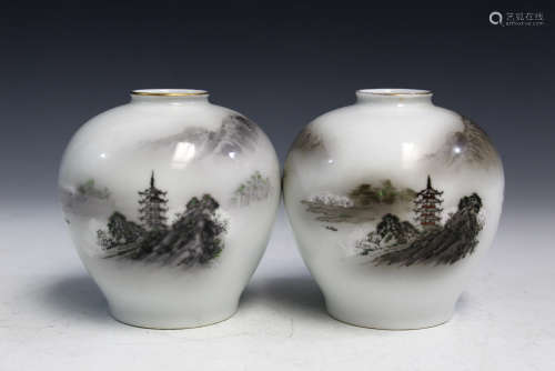 A Pair of Japanese Porcelain Jars.