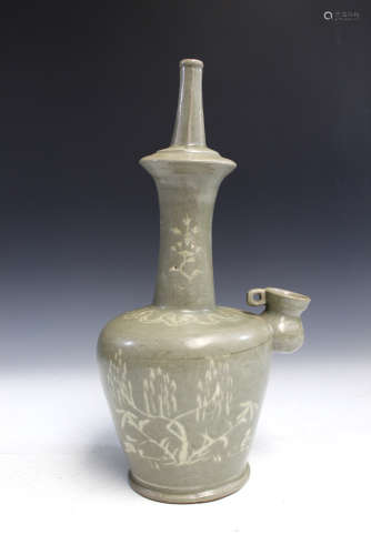 Korean celadon porcelain ewer.