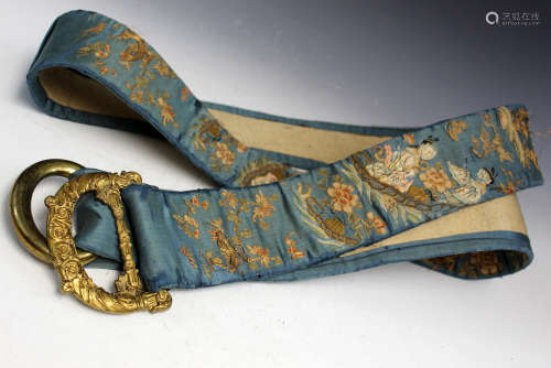 Antique Chinese embroidery belt.