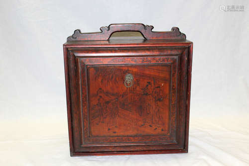 Chinese lacquered wood box.