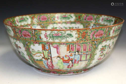 Chinese rose medallion punch bowl.