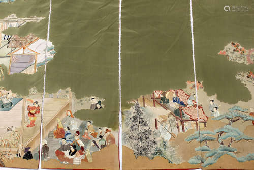 Japanese silk drapery.