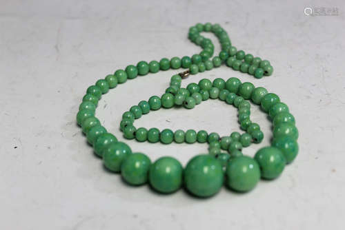 Chinese jadeite necklace.