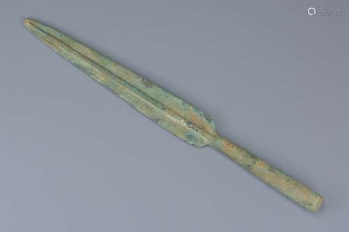 An Eastern bronze spearhead. 41cm length