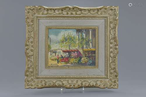 A French framed oil on canvas 'View of Paris' by Andre Franchet (1896 - 1961) Singed bottom right A.